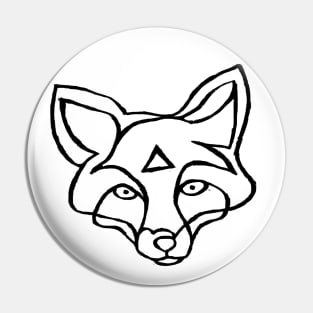 Fox Face Line Drawing for Fox Lover Pin