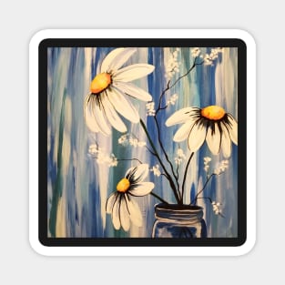 Mason Jar Daisys Magnet