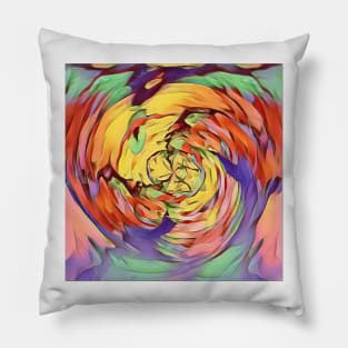 Colorful spiral abstract design Pillow