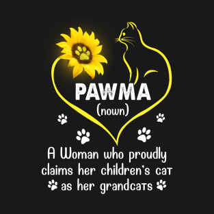 Pawma Cat Women Mother's Day Sunflower T-Shirt