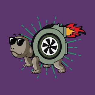 Funny turtle with turbo engine T-Shirt