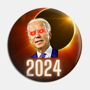 Dark Brandon Solar Joe Biden Funny 2024 Total Eclipse Pin