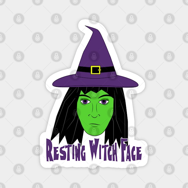 Resting Witch Face - Funny Halloween Magnet by skauff