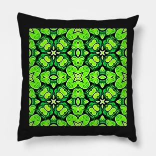 Pretty Green Leaves Lucky Clover Greenery Pattern 1 Pillow