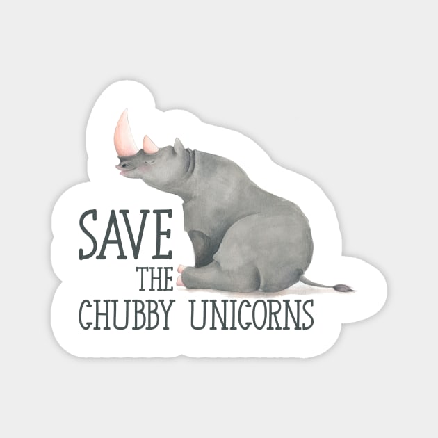 Save the chubby unicorns Magnet by tessacreativeart