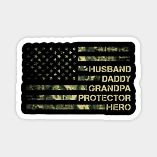 Husband Daddy Grandpa Protector Hero Camouflage Father's Day Magnet