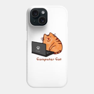 Cute Laptop Cat Computer Programmer Phone Case