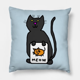 Cute Cat Self Portrait Pillow