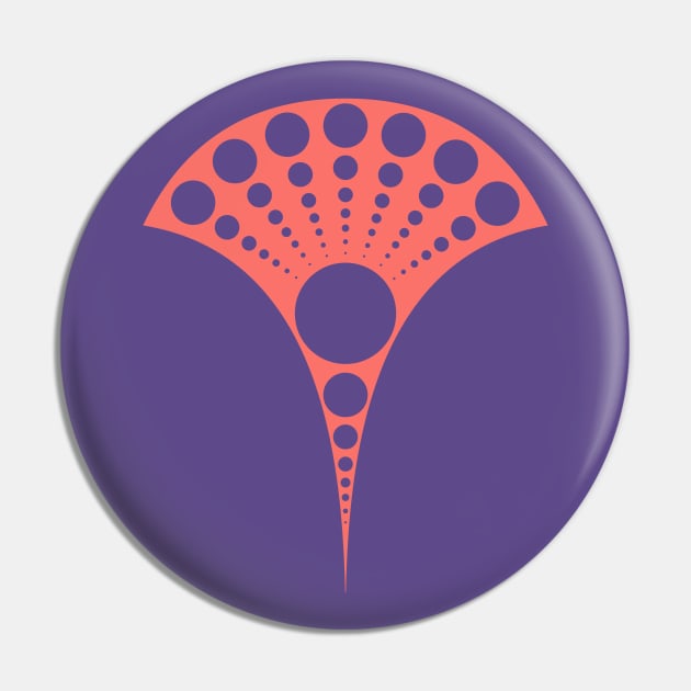 living coral and ultra violet art deco inspired fan pattern Pin by VrijFormaat