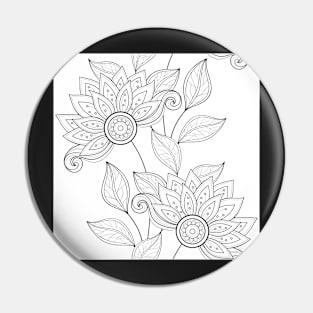 Non Colored Spring Pattern with Floral Motifs Pin