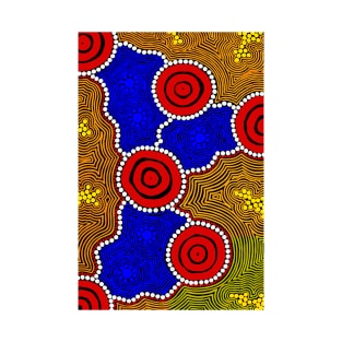 Aboriginal Art - Circles And Dots T-Shirt