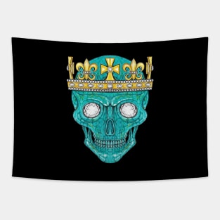 Skull head design diamond and turquoise of the king. Tapestry