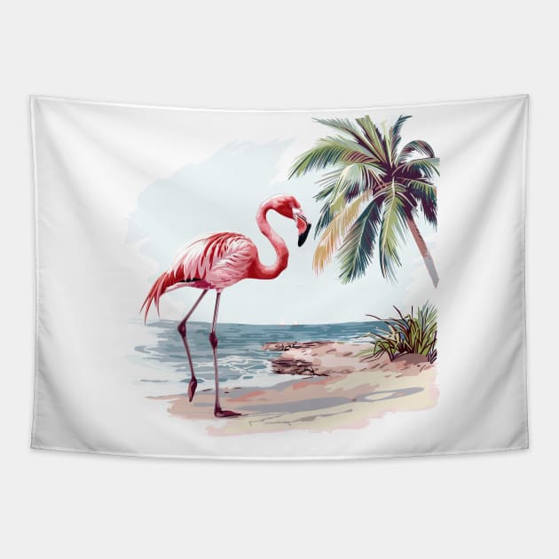 Flamingo Lovers Summer Vibes Tapestry by zooleisurelife