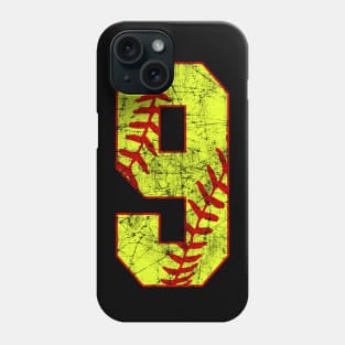 Fastpitch Softball Number 9 #9 Softball Shirt Jersey Uniform Favorite Player Biggest Fan Phone Case