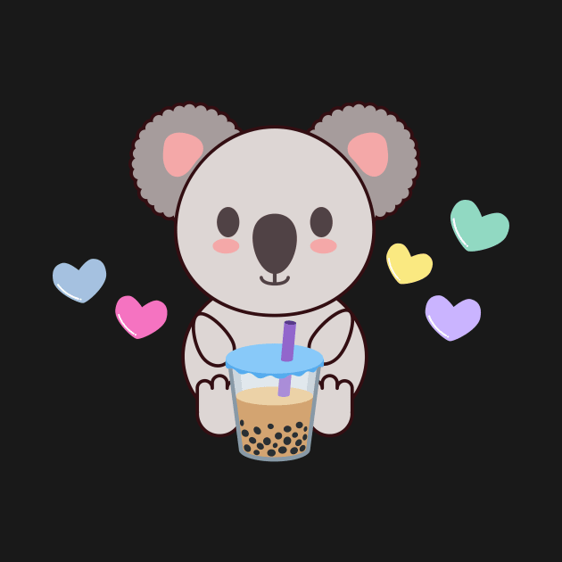 Koala kawaii boba by AllPrintsAndArt