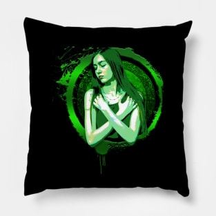 Green woman Pillow