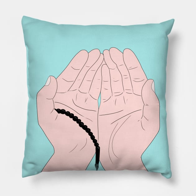 Dua Hands with Tasbih - Islamic Prayer Hands - Islamic Duas Pillow by Tilila