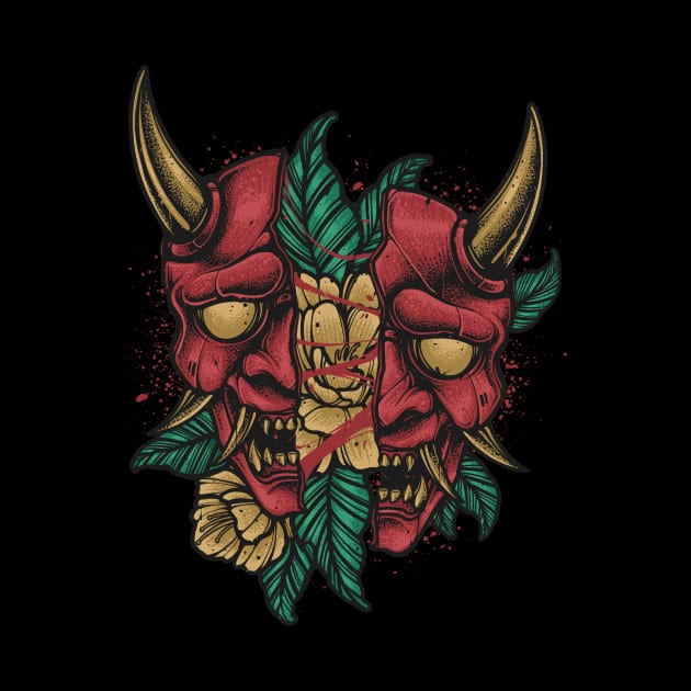 Oni mask flower by vhiente