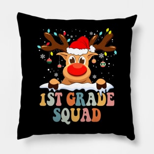 Reindeer 1st Grade Teacher Squad Christmas Back To School Pillow