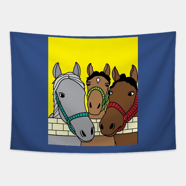 Horses Rider Pony Girl Tapestry by flofin