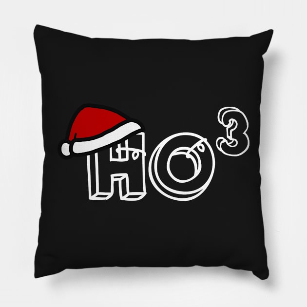 Ho Cubed Funny Christmas Ho Ho Ho Pillow by Luna Illustration