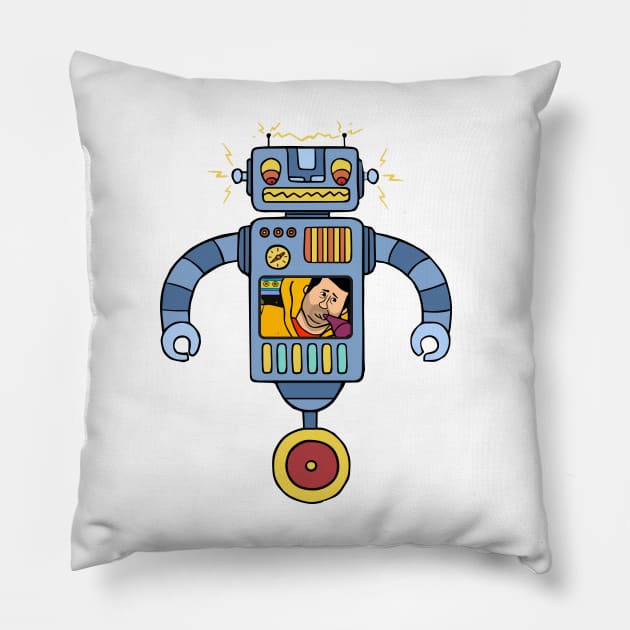 GDWH Cartoon Robot (light color shirts) Pillow by Getting Doug with High