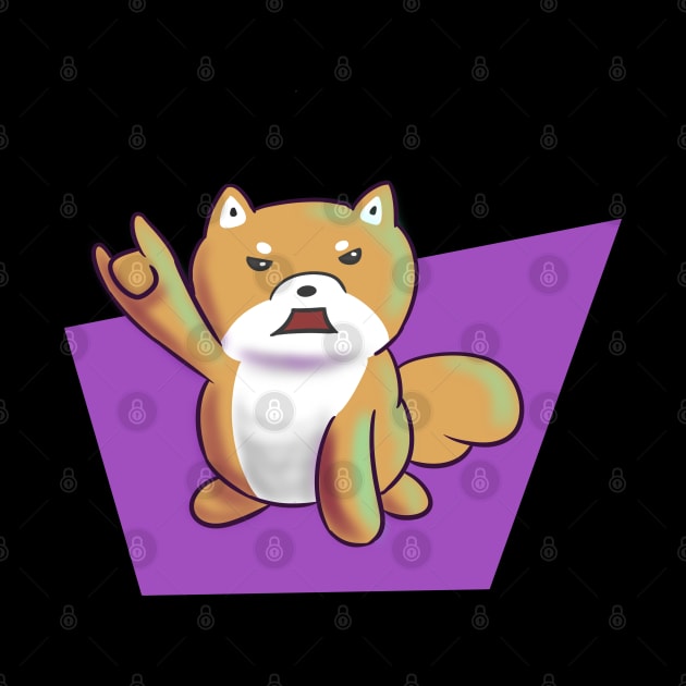 Rock In Roll Shiba Inu Cute Retro Artistic by Kidrock96