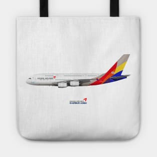 Illustration of Asiana Airlines Airbus A380 Tote