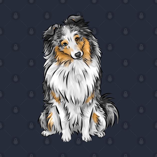 Shetland Sheepdog | Sheltie | Merle | Cute Dog by Shirin Illustration