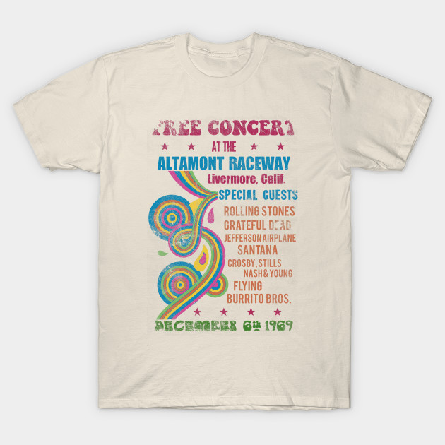 Altamont Free Concert Distressed The Grateful Dead T Shirt