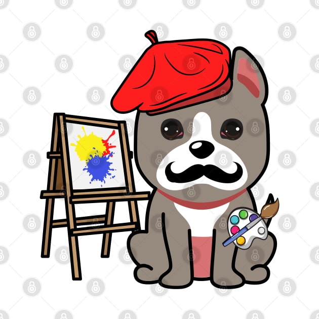 Cute Grey dog is a painter by Pet Station