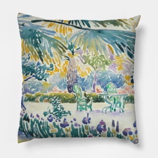 Garden of the Painter at Saint Clair by Henri-Edmond Cross Pillow