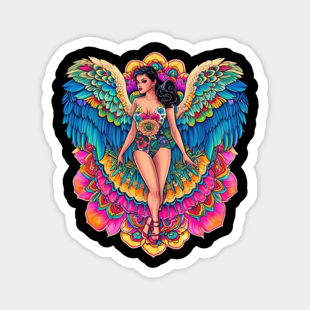 Colorful woman Eagle Style Magnet by animegirlnft