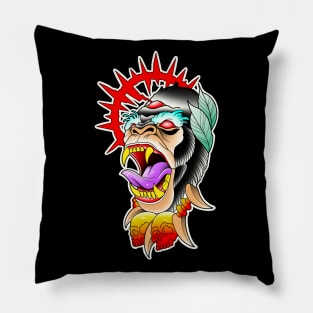 Neotraditional Gorilla Pillow