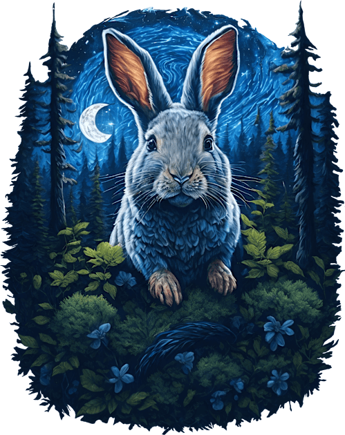 Giant rabbit in the forest Kids T-Shirt by Mysooni