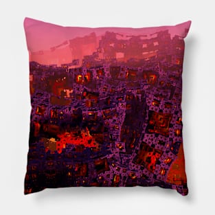 sci-fi concept of  huge fractal architecture rock  at the acid planet, digital art style Pillow