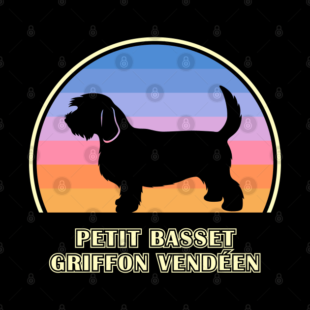 Petit Basset Griffon Vendeen Vintage Sunset Dog by millersye
