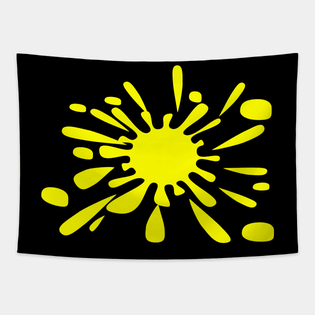 Splat - Yellow Tapestry by Boo Face Designs