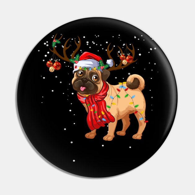 Santa Pitbull Christmas Tree Light Pajama Dog X-mas Matching Gift for Pitbull Dog Lover Pin by peskybeater