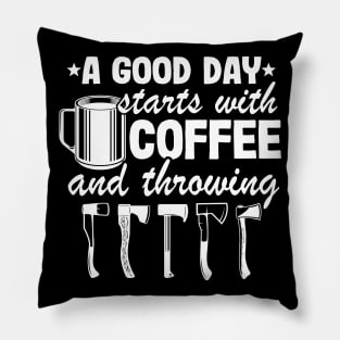 Funny Coffee & Axe Throwing Quote Gift Hatchet Pillow