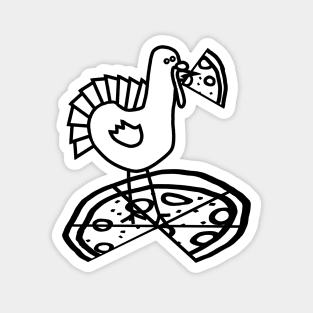 Funny Thanksgiving Turkey with Pizza Outline Magnet