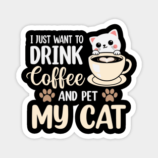 Coffee And Cat Lover Magnet