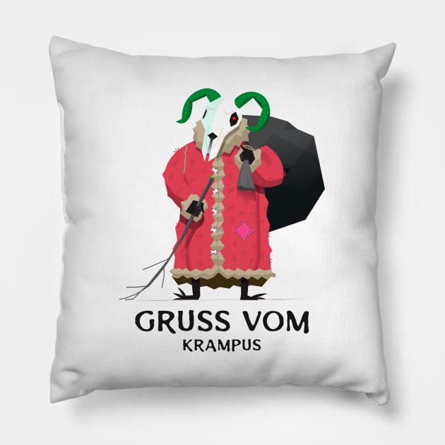 Gruss Vom Krampus Pillow by Mads' Store