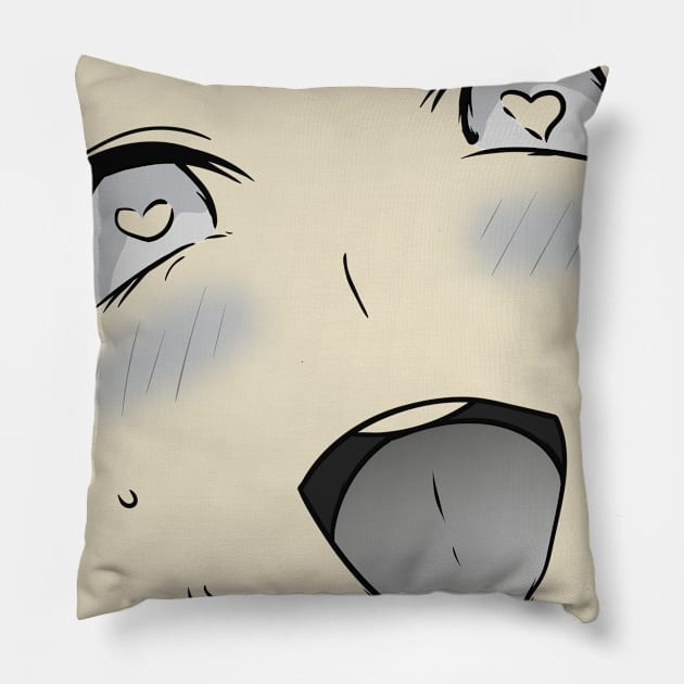 Ahegao (small and back) Pillow by Bongonation