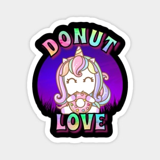 Unicorn Donut Love Magnet