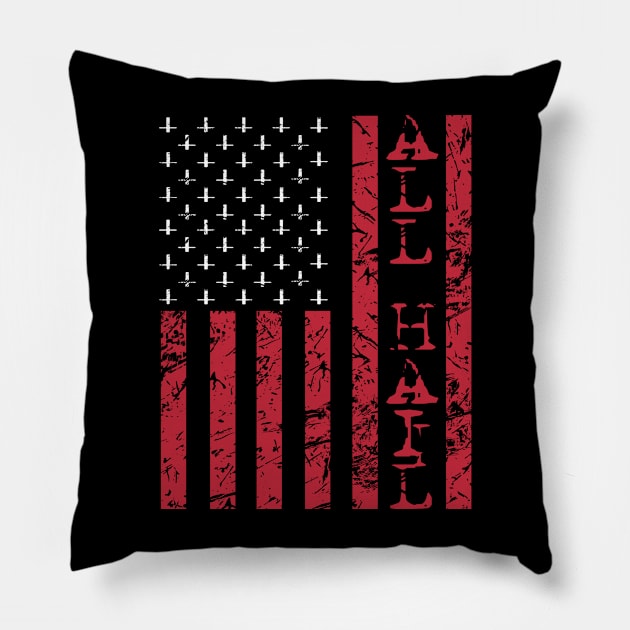 American All Hail Satanic Flag Pillow by pa2rok