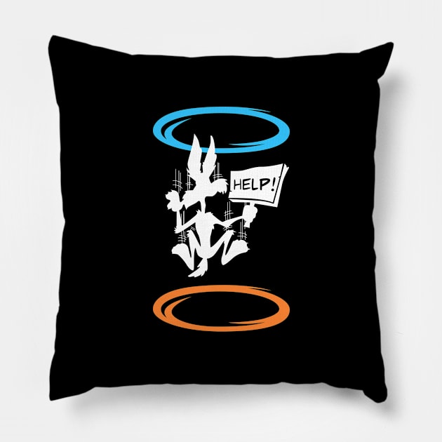 Coyote in portal. Geek, gamer print Pillow by Doswork