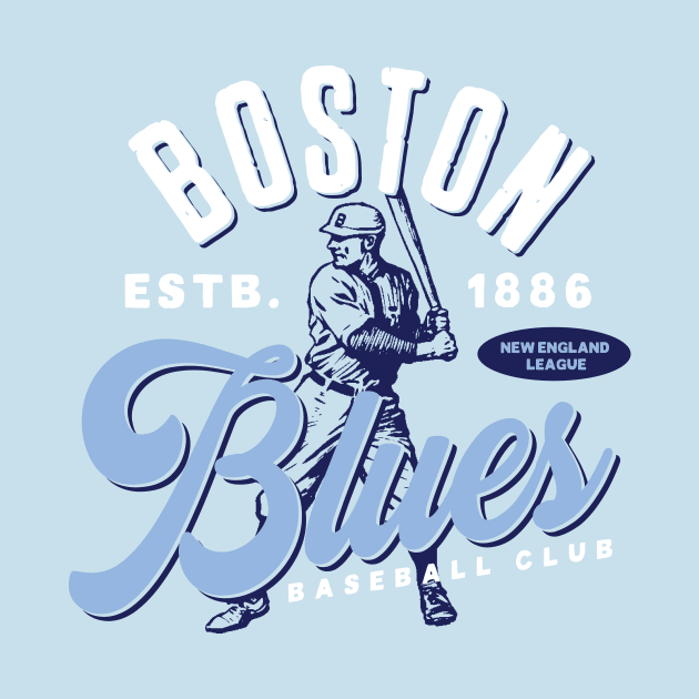 Boston Blues Baseball by MindsparkCreative