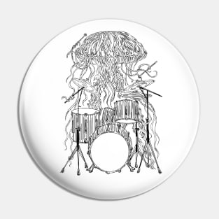 SEEMBO Jellyfish Playing Drums Musician Drummer Music Band Pin