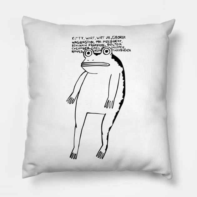 The Frog, The Man, The Legend Pillow by ariolaedris